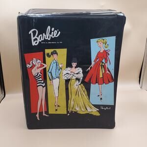 Vintage Mattel Barbie Ponytail Carrying Case Black Vinyl With Handle 1961